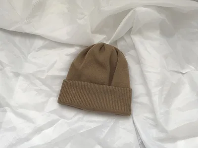 khaki Зимние женские шляпы, теплые шапки бини, вязаная шапка для девочек, осенняя женская шапка Skullies, теплые шапки, Женская Повседневная шапка - Цвет: khaki