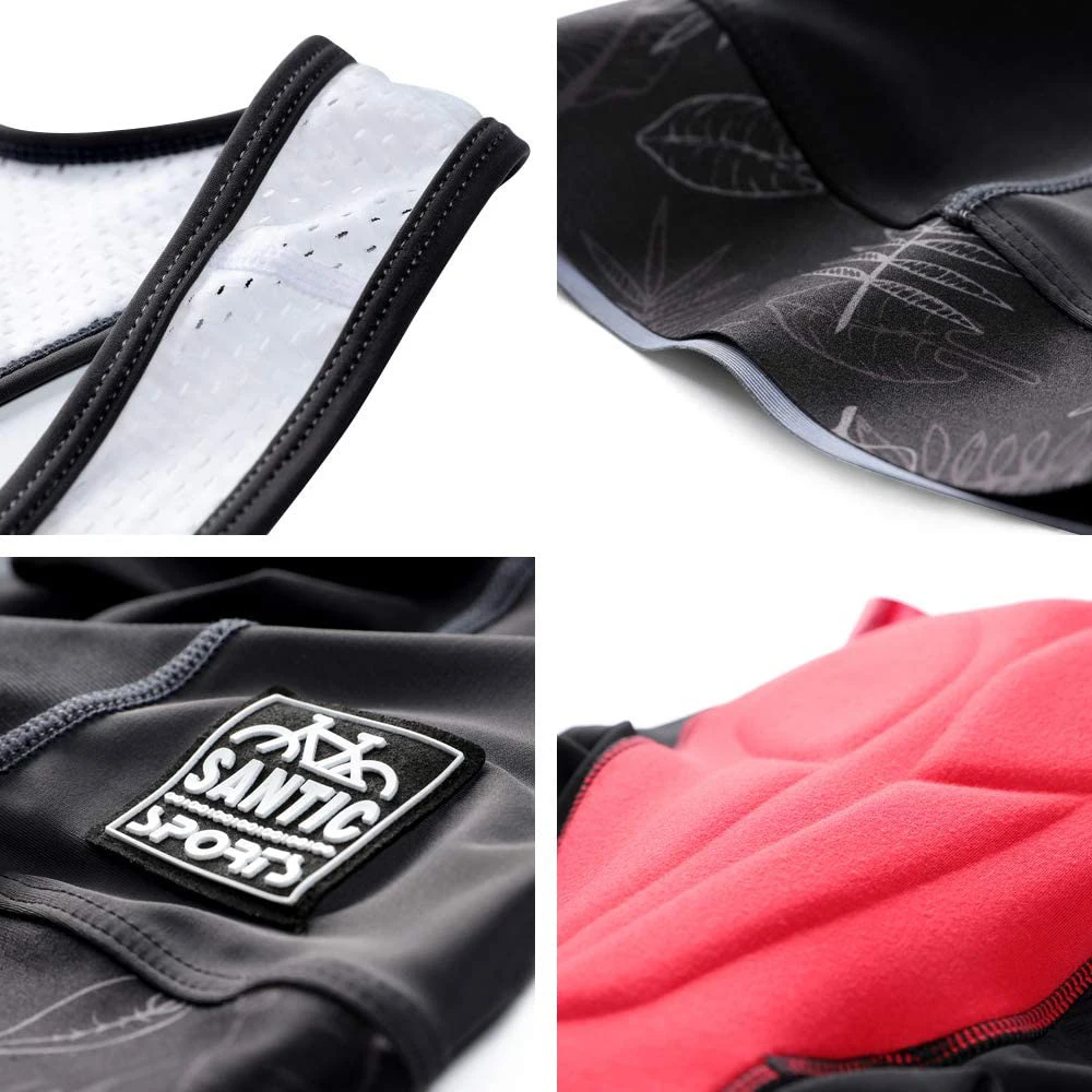 Santic Cycling Bib Shorts Men Pro 4D Coolmax Padded Breathable Summer Biker Shorts MTB Road Bike Pockets Gym Pants Asian Size cycling bib shorts,cycling shorts,cycling pants
