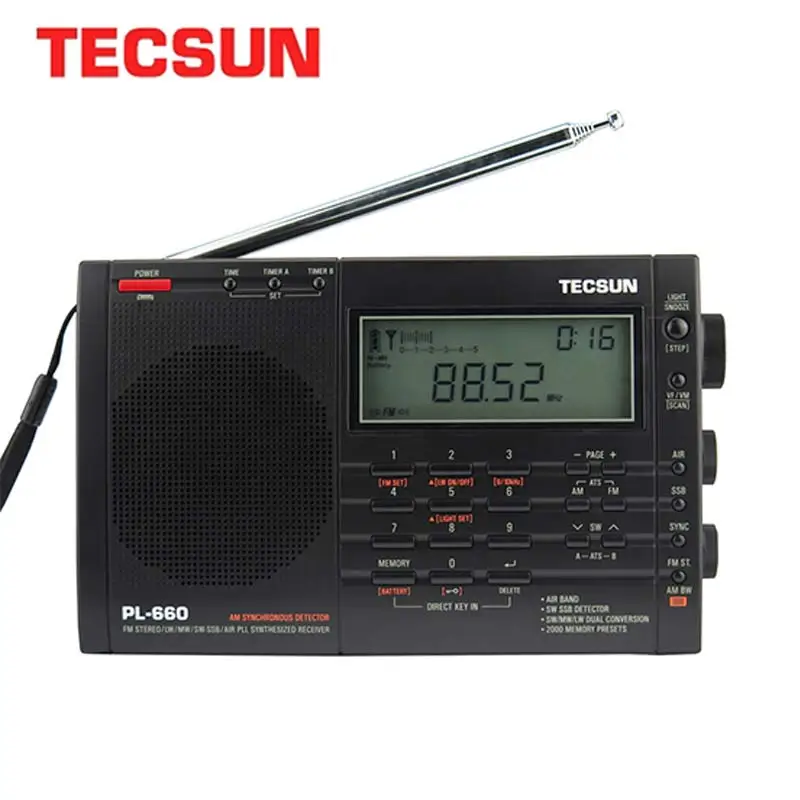 Бесплатная Доставка TECSUN PL 660 FM Стерео LW MV SW SSB AIR PLL Радиоприемник|tecsun pl-660|tecsun pl660band