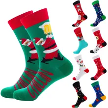 JAYCOSIN, рождественские носки, модные женские носки с рождественским принтом, праздничные повседневные хлопковые носки-трубы средней высоты, зимние теплые носки унисекс