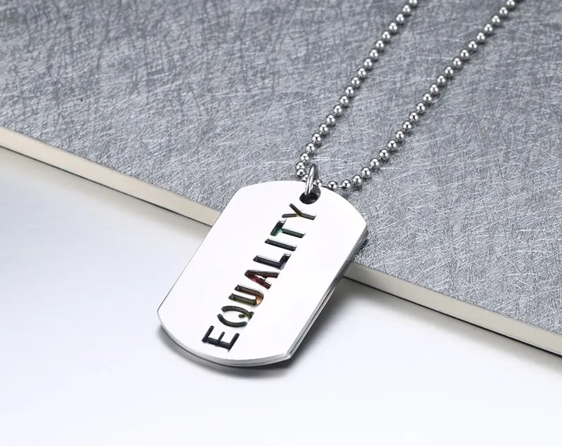 Goedkoop FXM VNN1 rvs ketting hot verkopen populaire enkele vrouwen 47mm hanger schrijven gelijkheid gift vrouwen sieraden