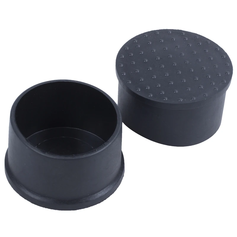 

10 Pcs Black Rubber Flexible Round End Cap 50mm Foot Cover