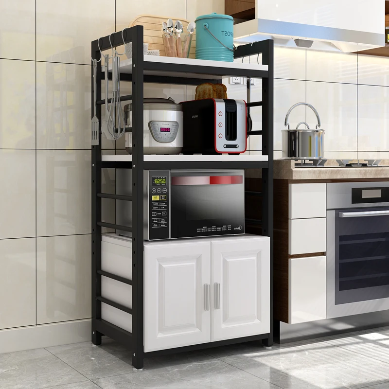 

European kitchen shelf landing multi-layer microwave oven rack household oven rack balcony shelf storage cabinet