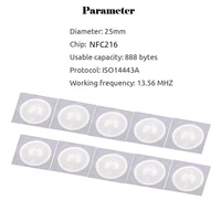 5pcs NFC Tag NFC216 Label 216 Stickers Tags Badges Lable Sticker 13.56mHz for huawei share ios13 personal automation shortcuts 2