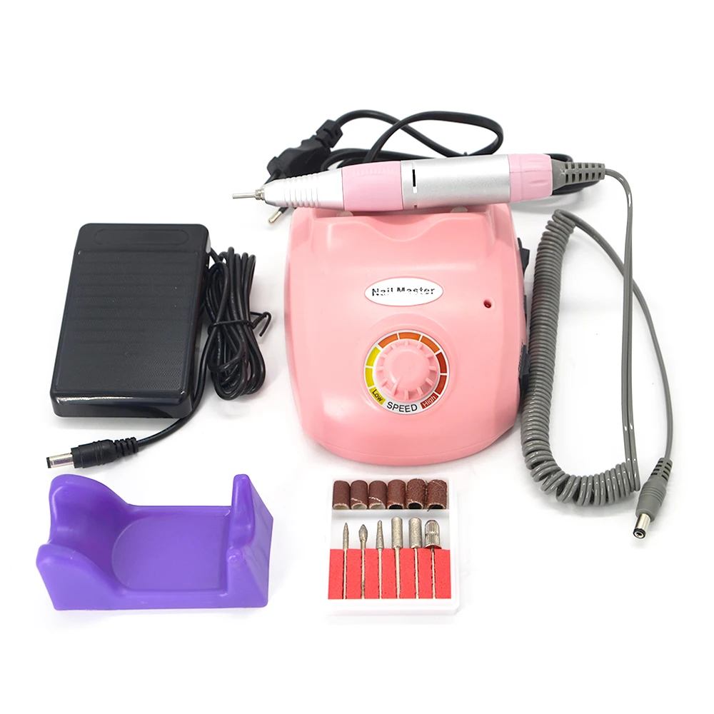 35000 об/мин розовая дрель для ногтей с наждачными стержнями сверла песка