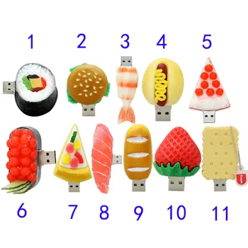 

food Sushi/hamburger/Pizza USB3.0 Flash Drive32g Fashion USB custom flash drive silica gel cartoon mini gift pen usb thumb drive