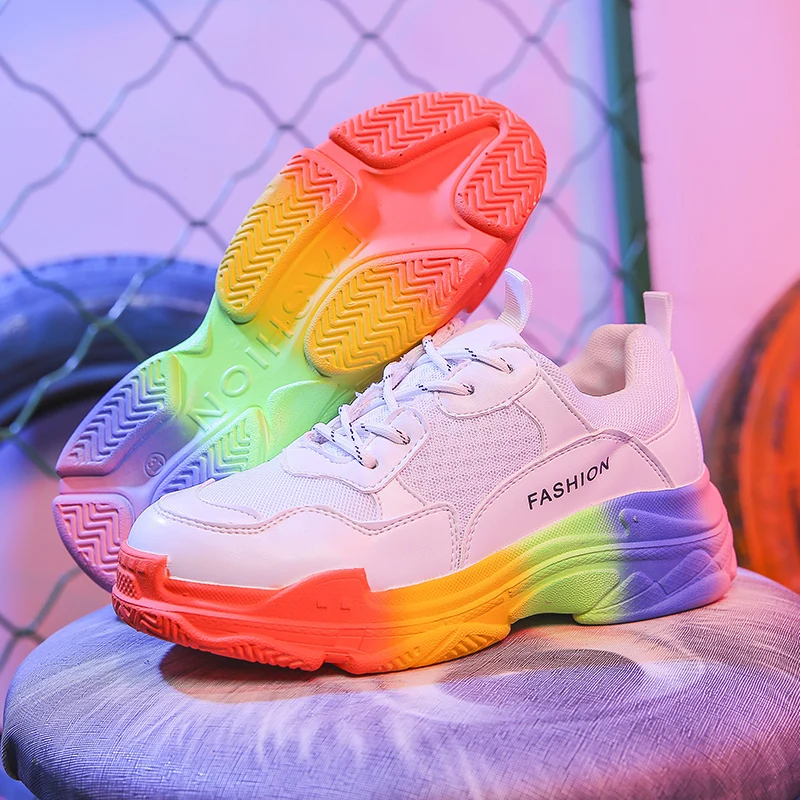 

Women Sneakers 2019 Fashion Whiter Platform Sneakers Ladies Brand Chunky Causal Shoes Woman Leather Sports Shoes Chaussure Femme