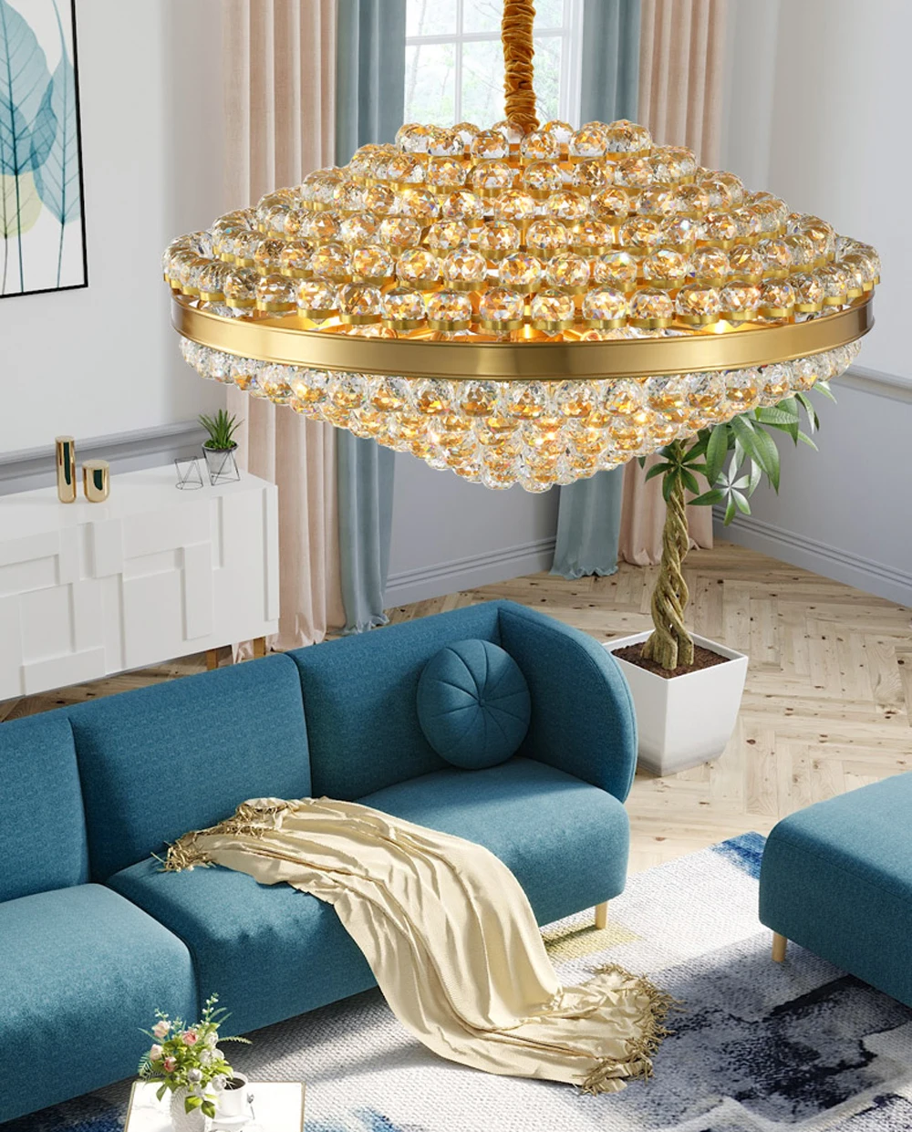 new luxury foyer crystal chandelier lighting modern copper lamp AC110V 220V lustre LED dinning room lights