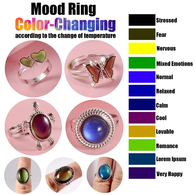 New Fashion Jewelry Mood Ring Color Change Rings Temperature Control  Luminous | eBay