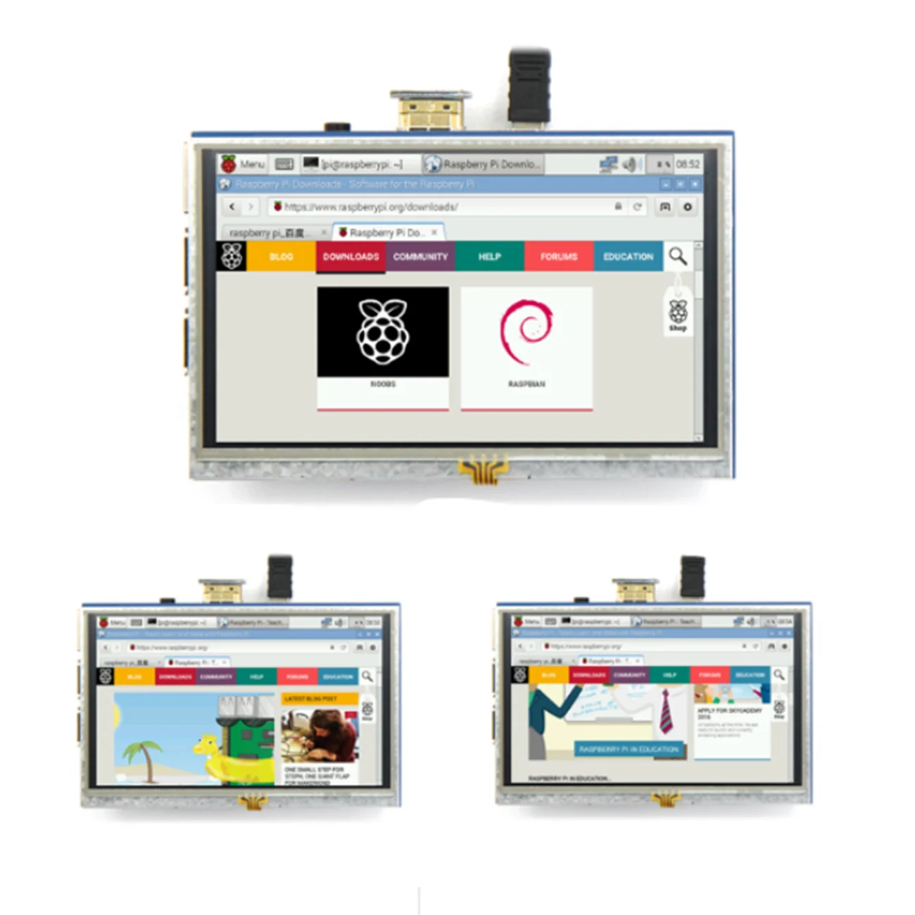 ЖК-дисплей модуль 5,0 дюймов Pi TFT 5 дюймов резистивный Сенсорный экран 5,0 inch ЖК-экран модуль HDMI интерфейс для Raspberry Pi 3 модель+/B+/2B