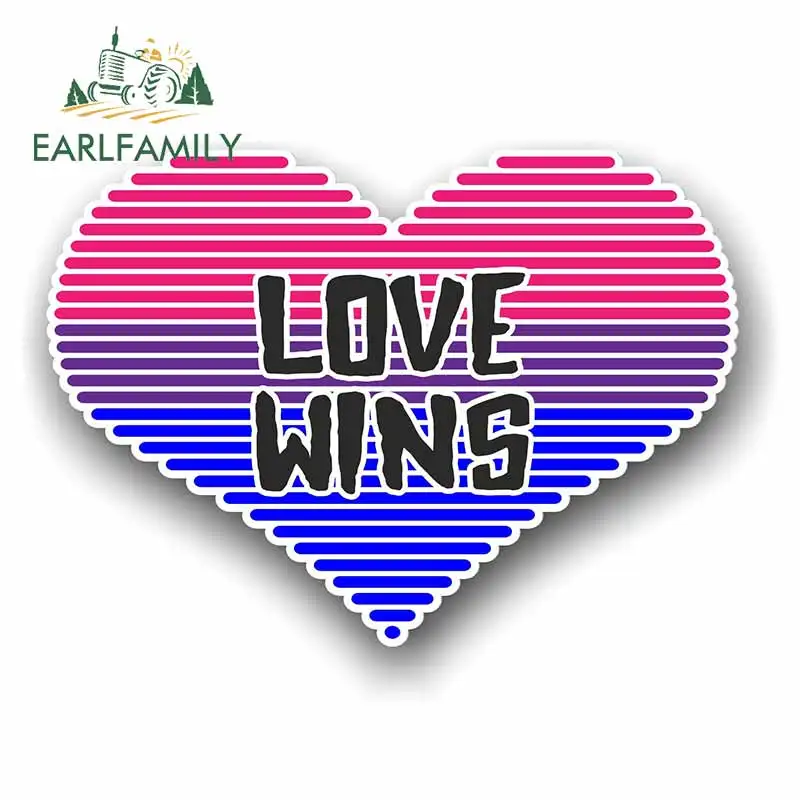 EARLFAMILY 13 см x 9 5 ЛГБТ сердце с фотоэлементом Love Wins мотив виниловый автомобильный
