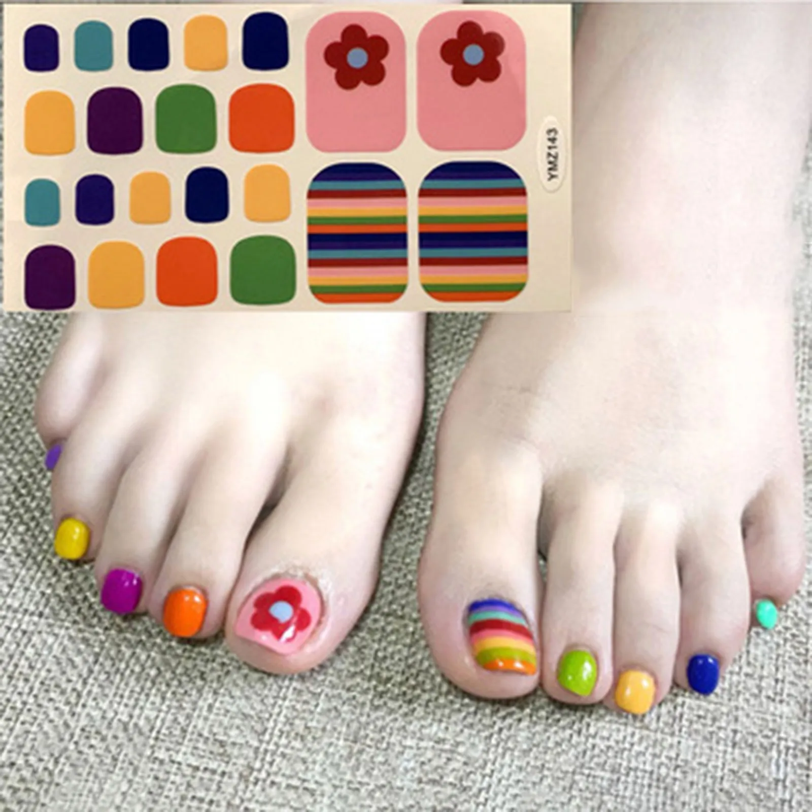 2021 Flower Toenail Sticker Full Toe Nail Wraps Art Polish Stickers Self  adhesive False Nail Design Manicure#G|Stickers & Decals| - AliExpress