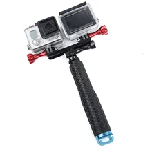 Двойной кронштейн держатель штатива Selfie Stick с Bluetooth Контролируемая ручным моноподом для экшн-камеры Gopro Hero 8/7/6/5/4/3+ Экшн-камера xiaoyi Yi 4K SJCAM SJ4000 спортивные Камера