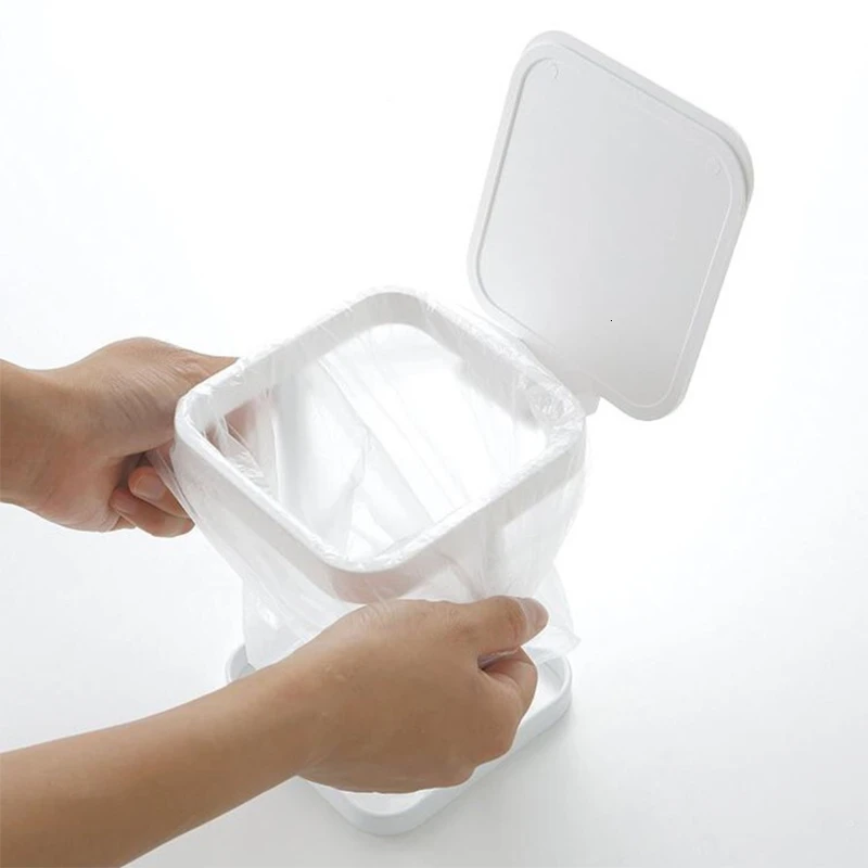 

Nordic Style Desktop Trash Bin Iron Storage Rack Home Kitchen Utensils Organizer Barrel Office Wastepaper Basket Waste Bin