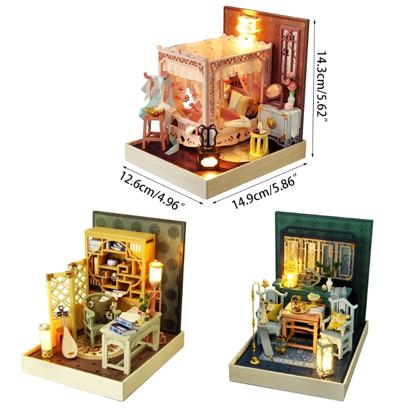 Dollhouse Miniature with Furniture, DIY House Kit Plus Dust Proof , 1:24 Tiny House Building Kit,( Chinese Ancient) 6 Dollhouse Miniature with Furniture, DIY House Kit Plus Dust Proof , 1:24 Tiny House Building Kit,( Chinese Ancient) 6
