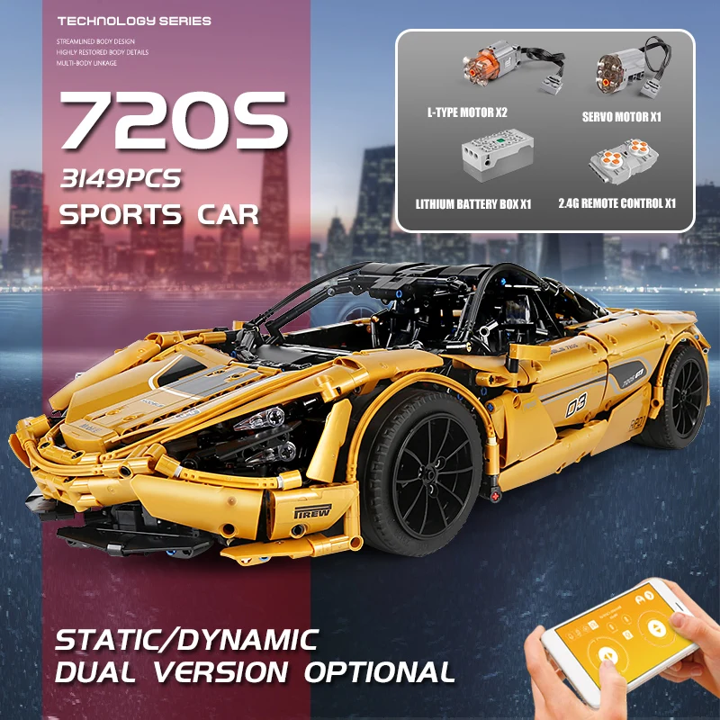 US $124.00 Mould King MOC 18 App Remote Control McLarens P1 720S Super Speed Racing Car Building Blocks Brick Kids Toys Birthday Gifts