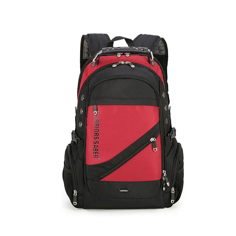 Оксфорд школьные сумки mochila Швейцарский 17 дюймов Рюкзак Для Ноутбука Мужской usb зарядка Водонепроницаемый рюкзак для путешествий женский рюкзак мужской винтажный - Цвет: red