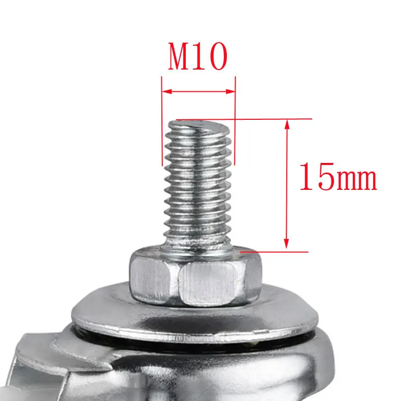 Напрямую от производителя продажи 2-дюймовый M10 винт с тормозом Универсальные ролики белое фиксированное колесико из полипропилена диаметром рулевого Полка на колесиках ролик для клетки для домашних животных колеса