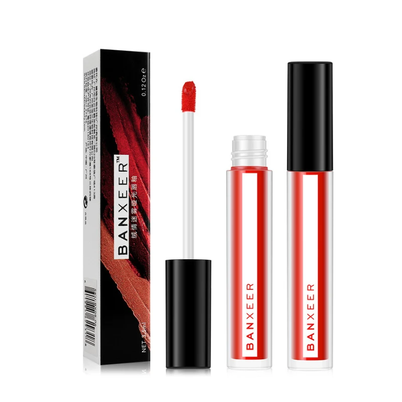 

BANXEER 8 Colors Waterproof Matte Lip Gloss Long Lasting Liquid Lipstick Facial Makeup Cosmetics Sexy Red Velvet Lip Tint TSLM1