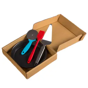 

4PCS Pizza Baking Set Baking Set with Pizza Pan Pizza Cutter Pizza Slice Server and Brush for Home Kitchen Barbecue Baking