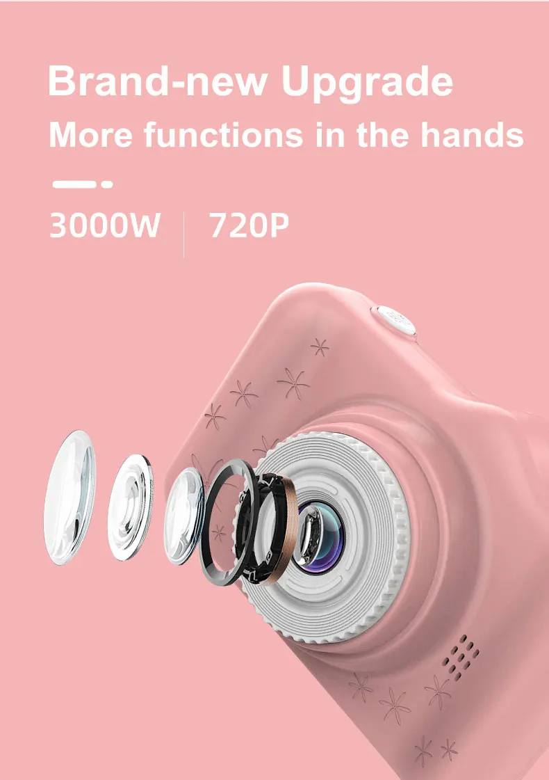 Children's Digital Camera 3.5 inch HD Screen Front And Rear Dual Camera Kids Photo Video Toy Camera Birthday Gift For Boys Girls