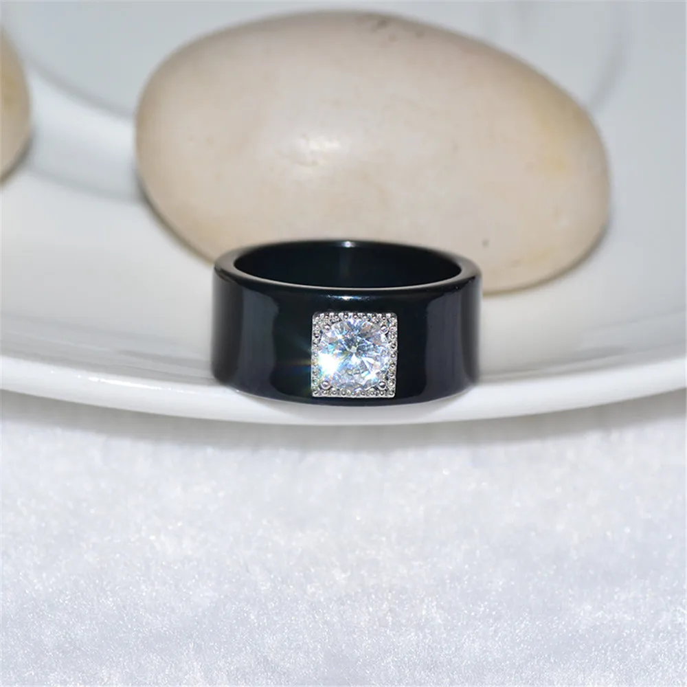 Kinel винтажные обручальные кольца для женщин панк-рок серебряные циркониевые черные мужские ювелирные изделия, обручальное кольцо Новинка