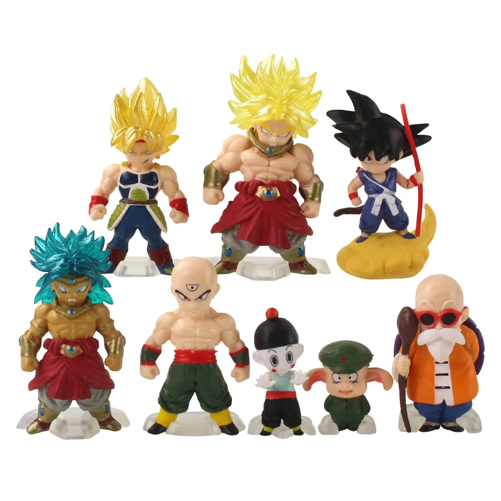 8 шт./компл. 4-7 см Драконий жемчуг Z DBZ аниме Super Saiyan Son Gku Broly Uron Vegeta Master Roshi