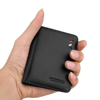 

WILLIAMPOLO Leather Designer Genuine Leather Men Slim Thin Mini Wallet Male Small Purse Credit Card Dollar Price PL250