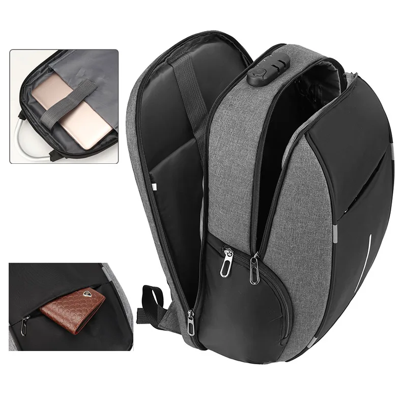 New Anti Theft USB Charging Laptop Backpack Men Large Capacity Travel Designer Bag Pack Many Departments Waterproof School Bags