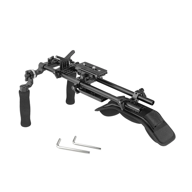 Наплечная Опора CAMVATE с опорной панелью Manfrotto и двойной ручкой с розеткой(покрытая губкой) для DSLR камеры C2410