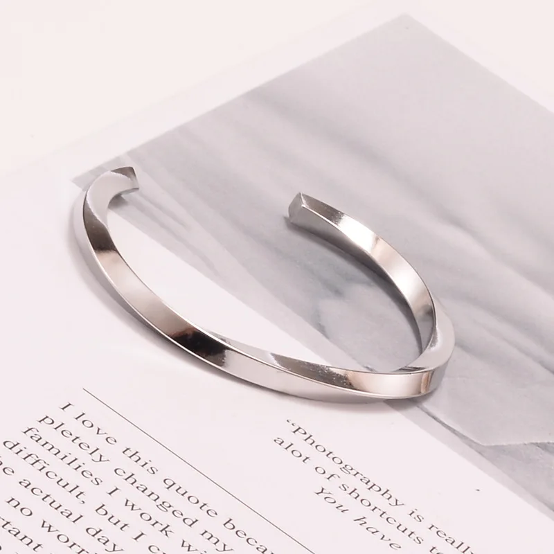 Браслет из нержавеющей стали Mobius для женщин, ювелирные изделия для любви, высокое качество, браслет с надписью Never Give Up, браслеты, подарки Z219