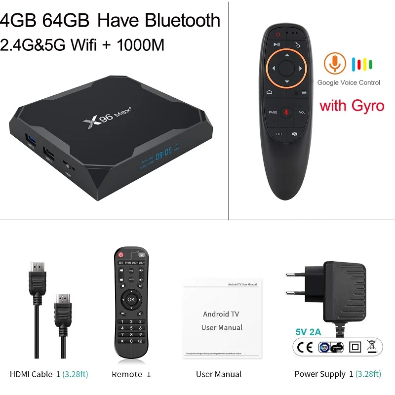 4G 64G add G10 ТВ-приставка X96 MAX Plus Android 9,0 4 Гб 64 ГБ 32 ГБ Amlogic S905X3 2 Гб 16 Гб 8K видео плеер Wifi Youtube HD Netflix 1000M X96 MAX X3 - Цвет: 4G 64G add G10