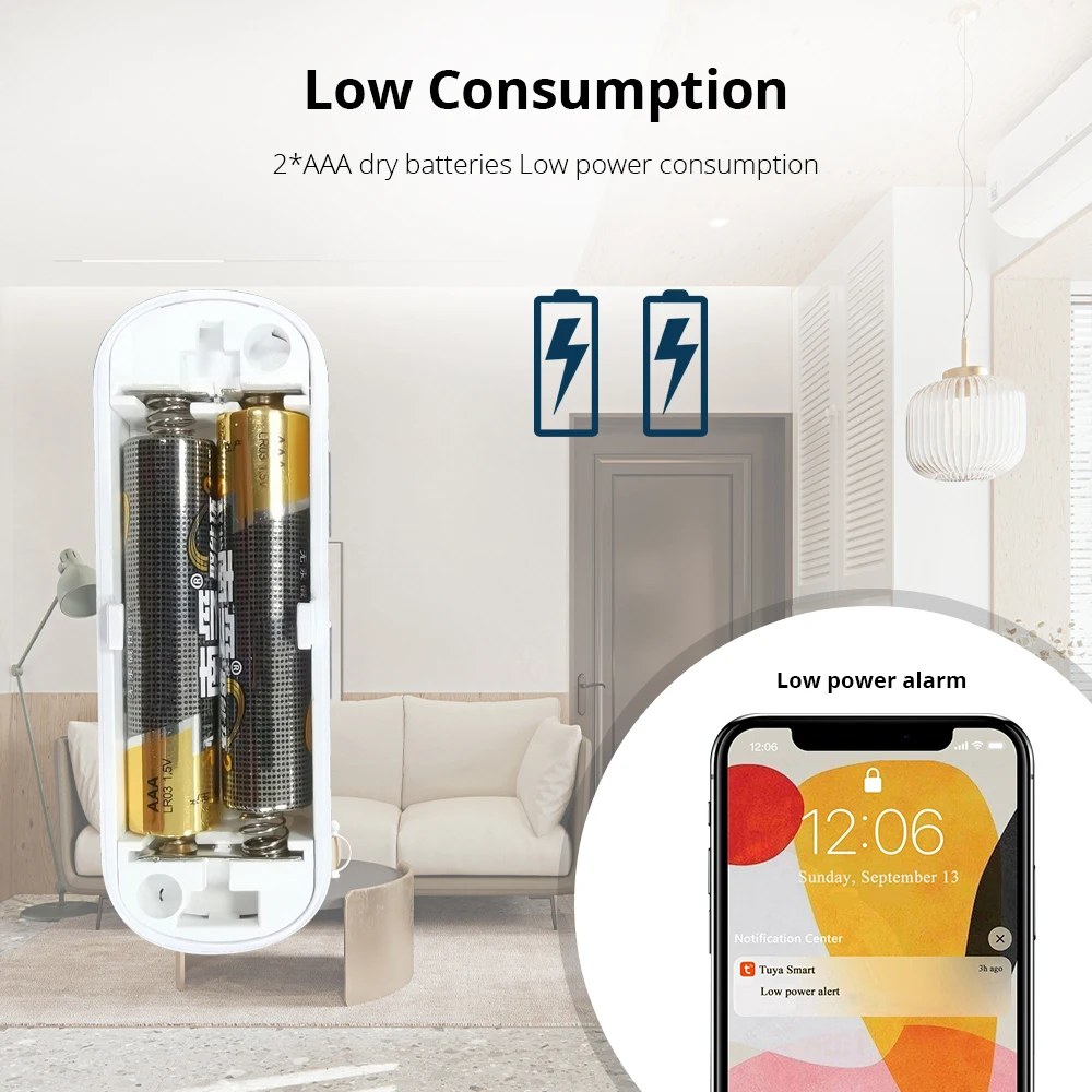 Inteligente sem Fio Sensor de Vibração Segurança em Casa Zemismart Zigbee Inteligente Alarme Detecção Sistema Smartlife Smartthins Controle - Image 4