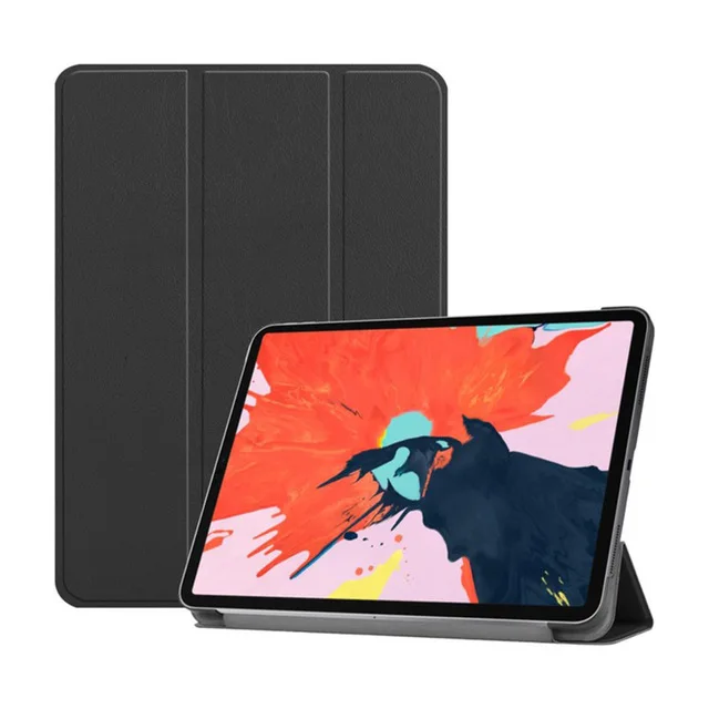 MTT из искусственной кожи чехол для iPad Pro 12,9 дюйма выпуска с карандашом Держатель Флип складной Стенд смарт-чехол Funda A1895 a1983a1876 - Цвет: Black