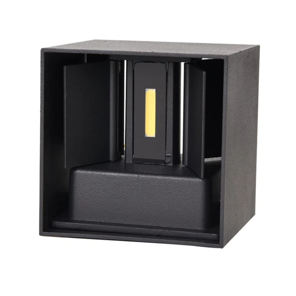 12 Вт Водонепроницаемый светодиодный настенный светильник алюминиевый AC85-265V регулируемые современные комнатные настенные лампы для гостиной крыльцо открытый - Цвет абажура: black