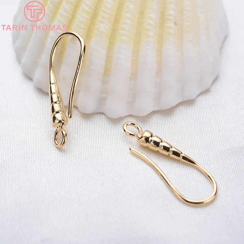24K Gold Color Plated Carved Earring Hook Jewelry