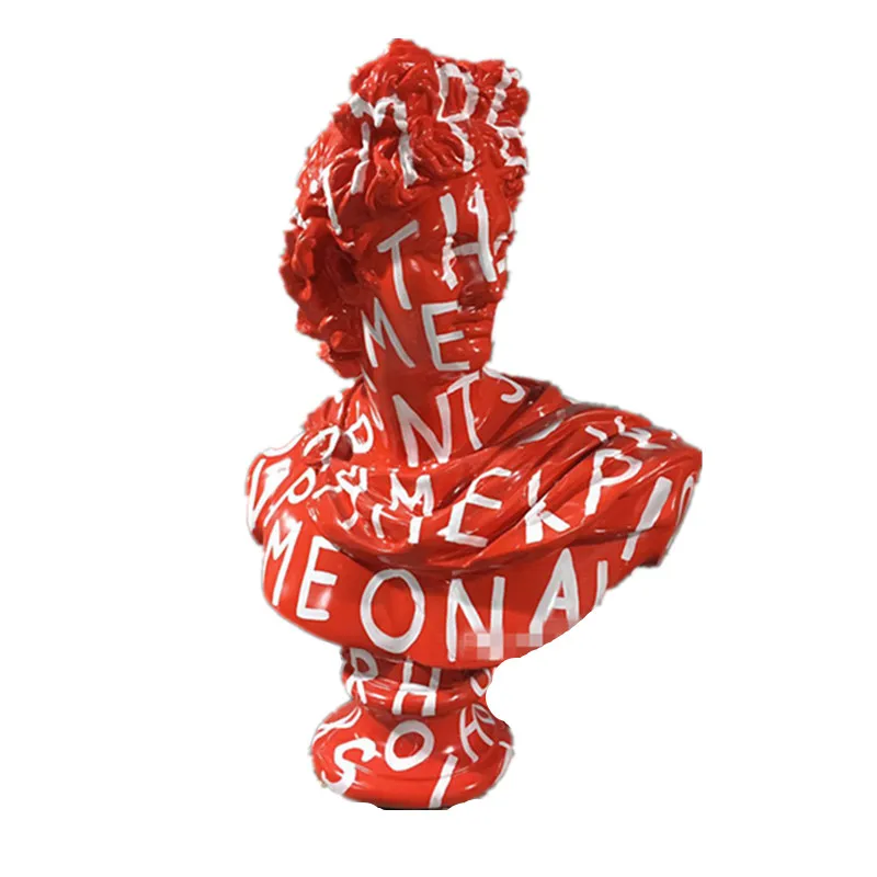 

Высота 64 см современная граффити буква Аполлон половинчатая портретная Художественная Скульптура гостиной модное украшение для комнаты X3300