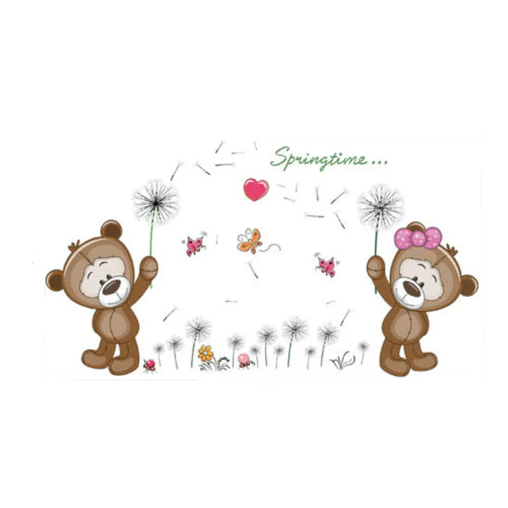DIY One Piece Bears Stickers Anime Kawaii Removable Vinyl Wall Decal Nursery Kids Baby Room Home Decoration Decor | Дом и сад