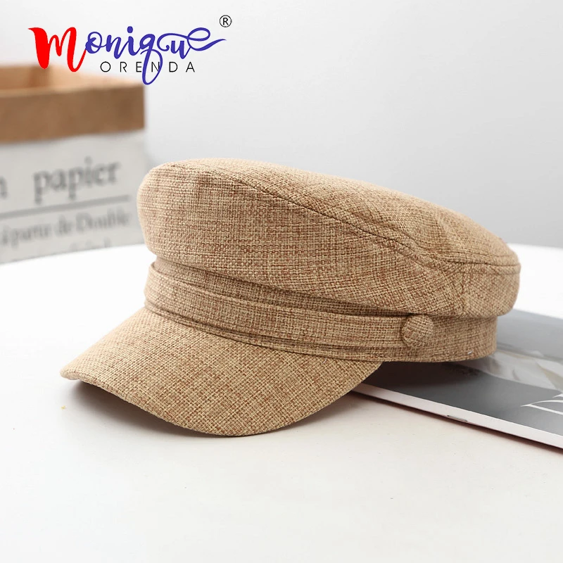 

2019 New fashion octagonal hat women autumn winter navy cap vintage beret hat for women cotton casual hat girl female