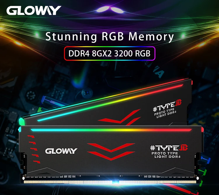 Gloway Тип серии B DDR4 8 gb* 2 16 gb 3000 mhz RGB Оперативная память для настольных игр dimm с высокой производительностью memoria Оперативная память