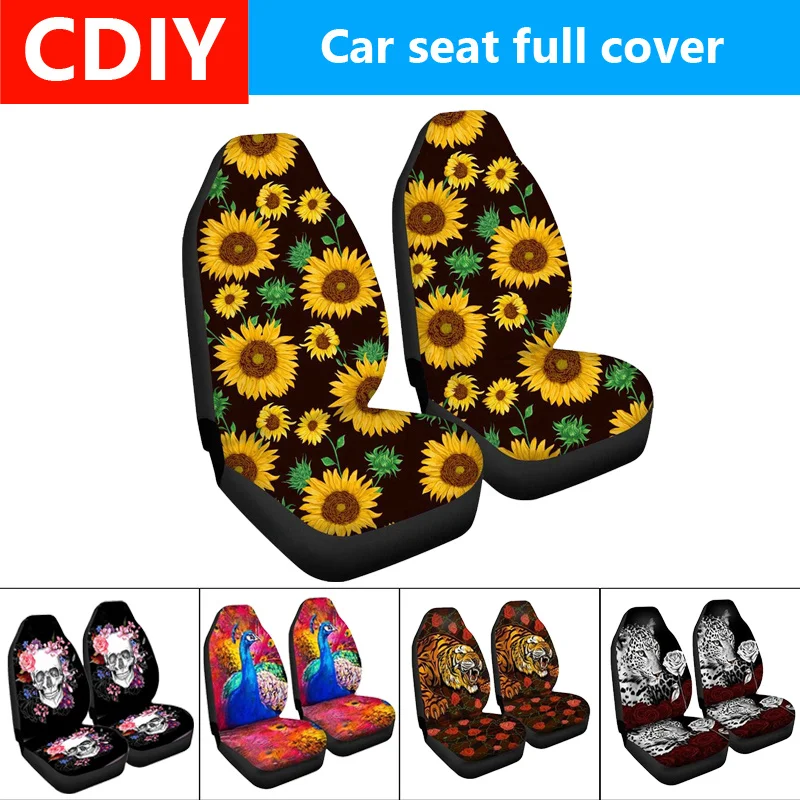 

3D Animal Printing Peacock Print Front Car Seat Cover Universal Car Seat Protector Seat Cushion Full Cover For Most Car for SUV