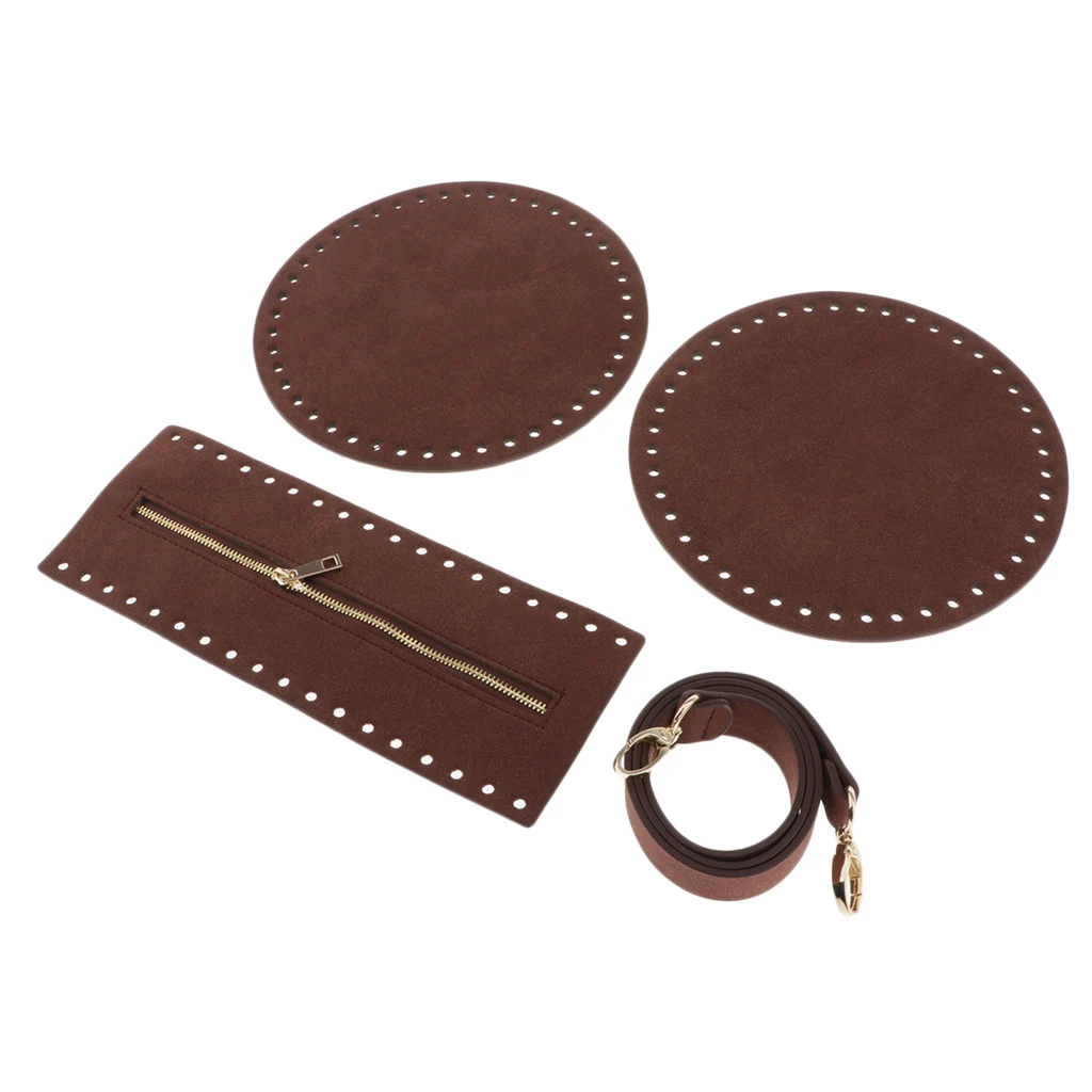 PU Leather Crochet Bag Bottom Zip Closure Cross Body Bag Making Supplies