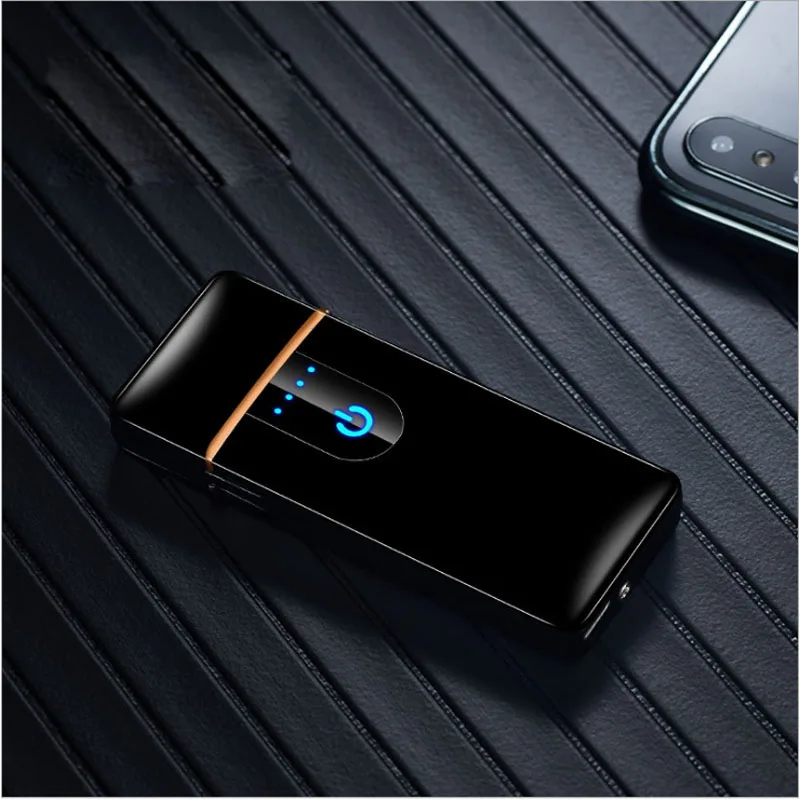 Электронный usb-зажигалка Беспламенное ветрозащитное металлическое Зажигалка светодиодный дисплей электрическая зажигалка для сигарет Электронный usb огонь