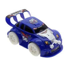 Plastic Toy Car New Cool Automatic Steering Automobile Electric For Kid Flashing Music Racing Random Color