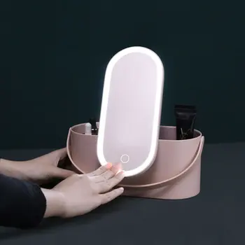 

Portable Dressing Table Finishing Boxes Makeup Tools Cosmetic Cases Led Makeup Mirror