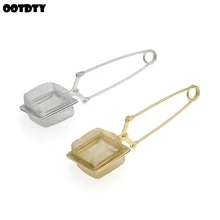 Ситечко для чая квадратной формы с ручкой и сеткой для заварки с блокировкой листьев Фильтр для специй многоразовые инструменты для дома и офиса