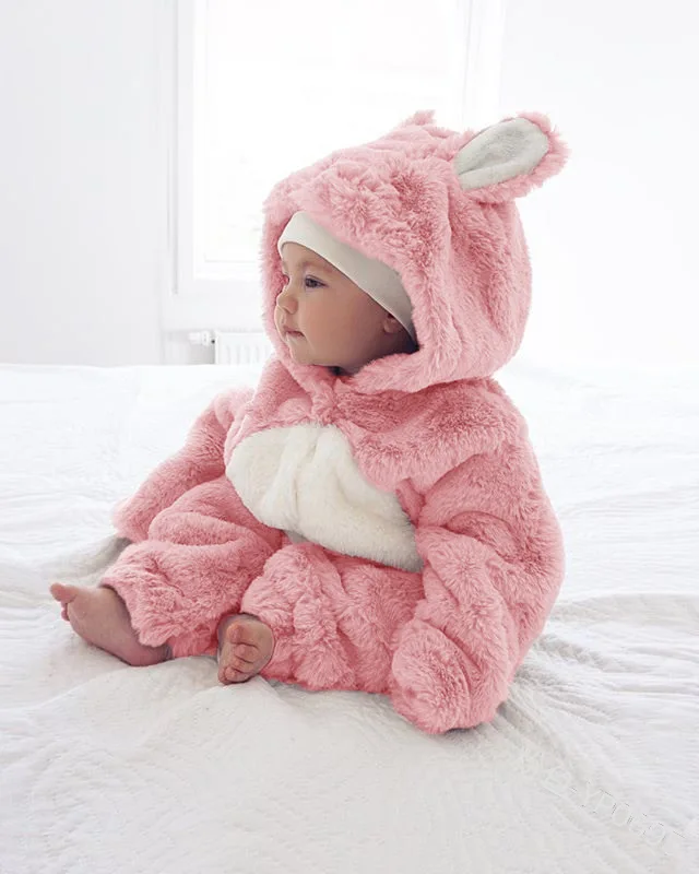 Winter Baby Christmas Romper Baby Rompers Newborn Baby Clothes Kids Jumpers Children Jumpsuits Baby Girl Clothes Boy Rompers - Цвет: Розовый