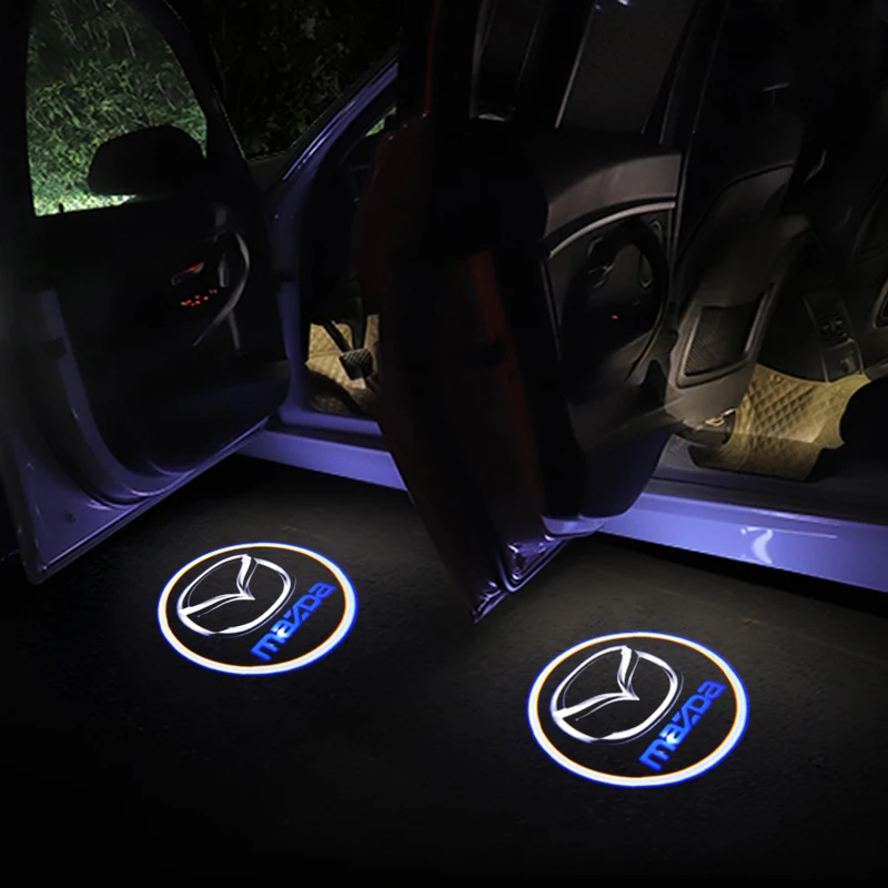 

2pcs Car LED Door Welcome Light Badge Lamp for Mazdas 5 6 323 626 RX8 7 MX3 MX5 Atenza Axela Auto logo Accessories Car Gadgets