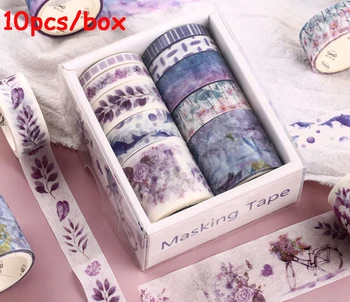 

10pcs/box DIY Washi Tape Set Japanese Decoration Masking Tape Scrapbooking Hand Account Diary Decorative Adhesive Tapes Stickers