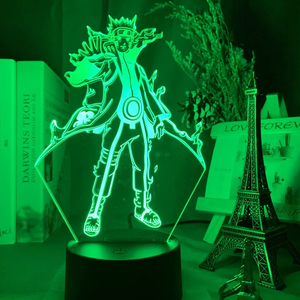 3d лампа японского аниме Наруто Kurama рисунок Ночной светильник подарок для детей Детская Спальня украшение цвет меняющийся СВЕТОДИОДНЫЙ Ночник светильник